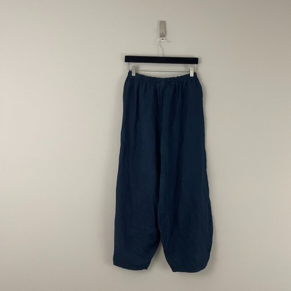 Bryn Walker Navy Blue Linen Pull On Balloon Pants Size Small - Picture 2 of 7